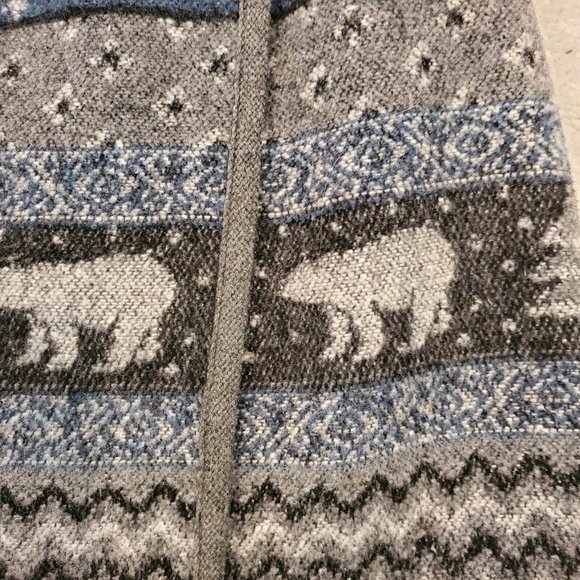 Vintage‎ 80s 90s Gray Blue Fair Isle Mini Wrap Skirt Wool Blend USA Made Sz 6 - Picture 5 of 8